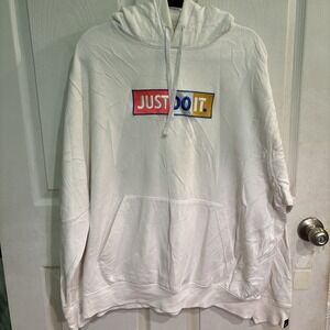 Nike Sportswear Men's Just Do It Fleece Pullover Hoodie - White - XL